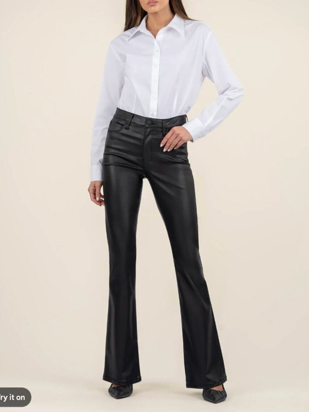 Kut from the Kloth Ana High Rise Fab Ab Flare - Baby All Over Black Size 14